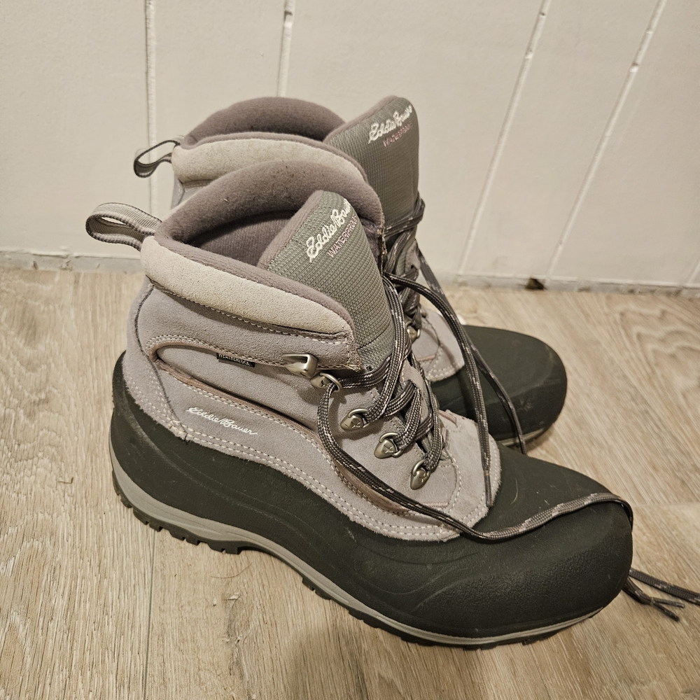 Eddie Bauer Black and Lilac Waterproof Insulated Outdoor Boots